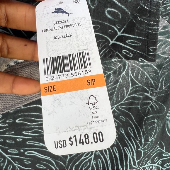 NWT Tommy Bahama 100% Silk Mens S Shirt Casual Button Down Short Sleeve Tropical - Picture 5 of 12